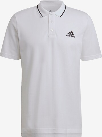 ADIDAS SPORTSWEAR Skinny Performance Shirt 'Aeroready Essentials Piqué Small Logo' in White: front