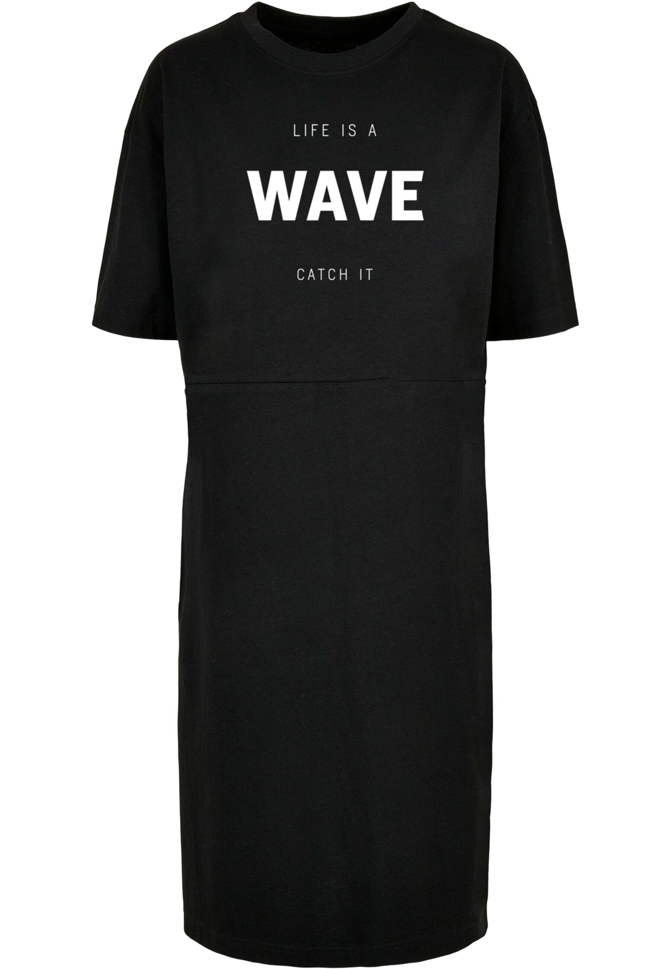 Merchcode Kleid 'Summer - Life is a wave' in Schwarz: Vorderseite