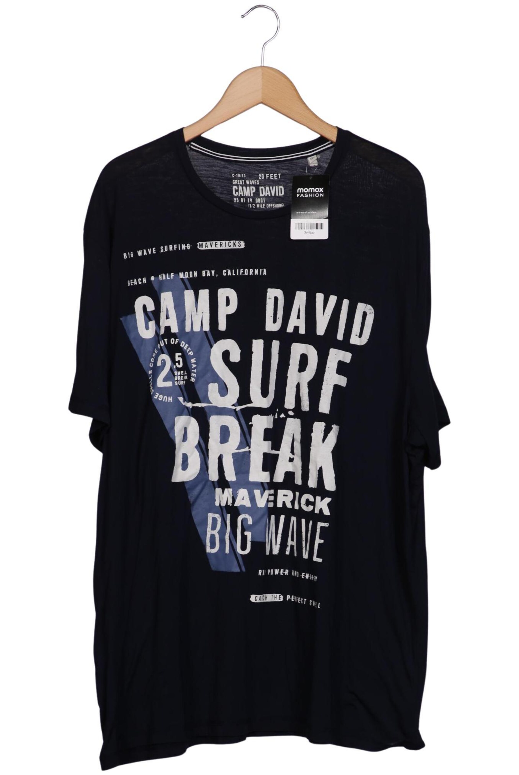 CAMP DAVID Shirt in 4XL in Blue: front