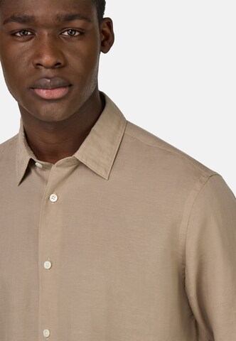 Boggi Milano Regular fit Button Up Shirt in Brown