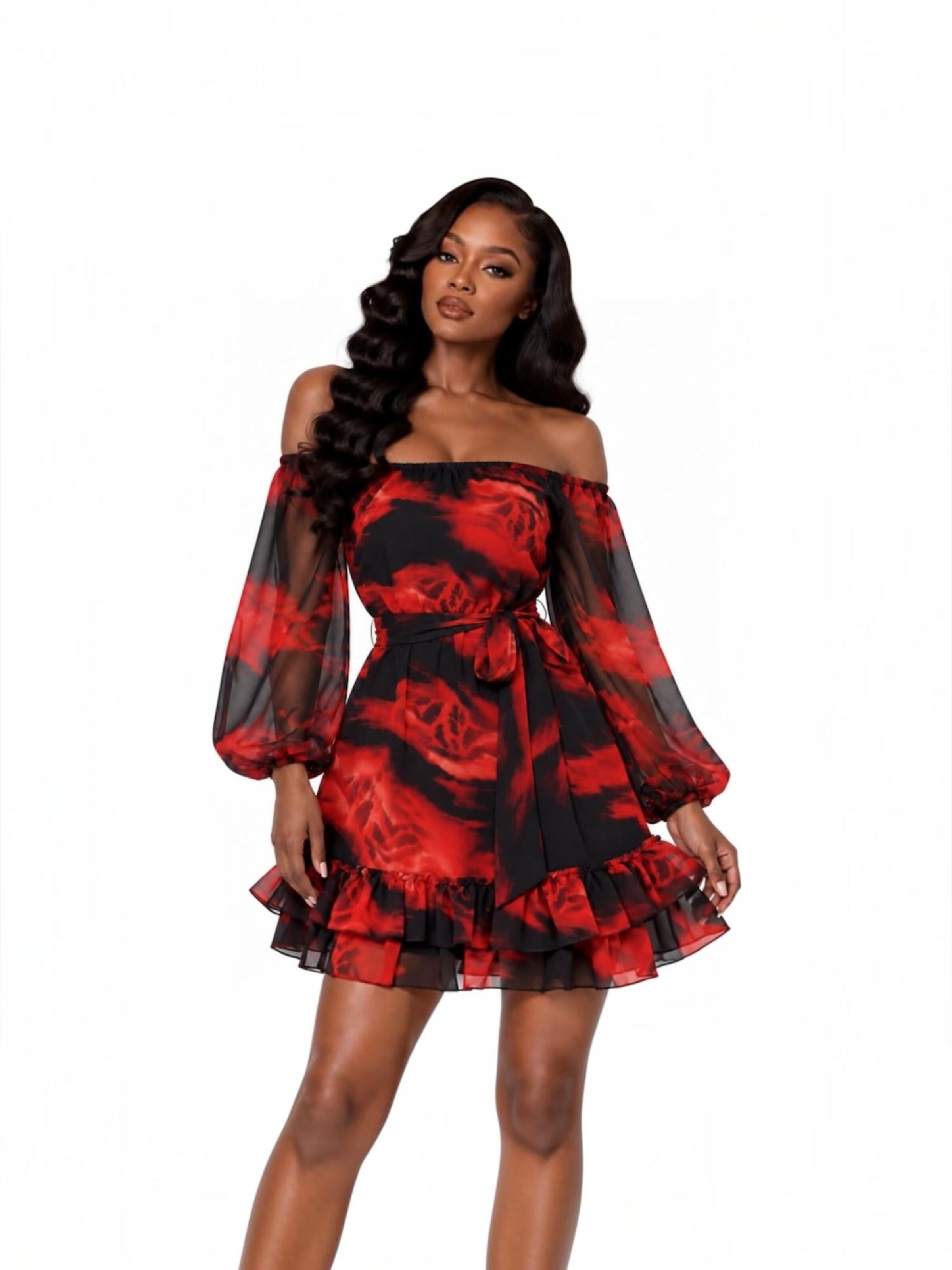 Elena Athanasiadou Cocktailjurk 'Georgia' in Rood