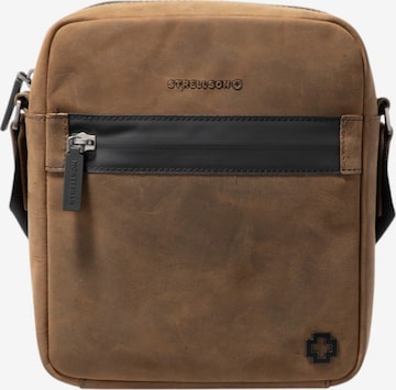 STRELLSON - Mala de ombro 'Bow Road Barney' em castanho: frente