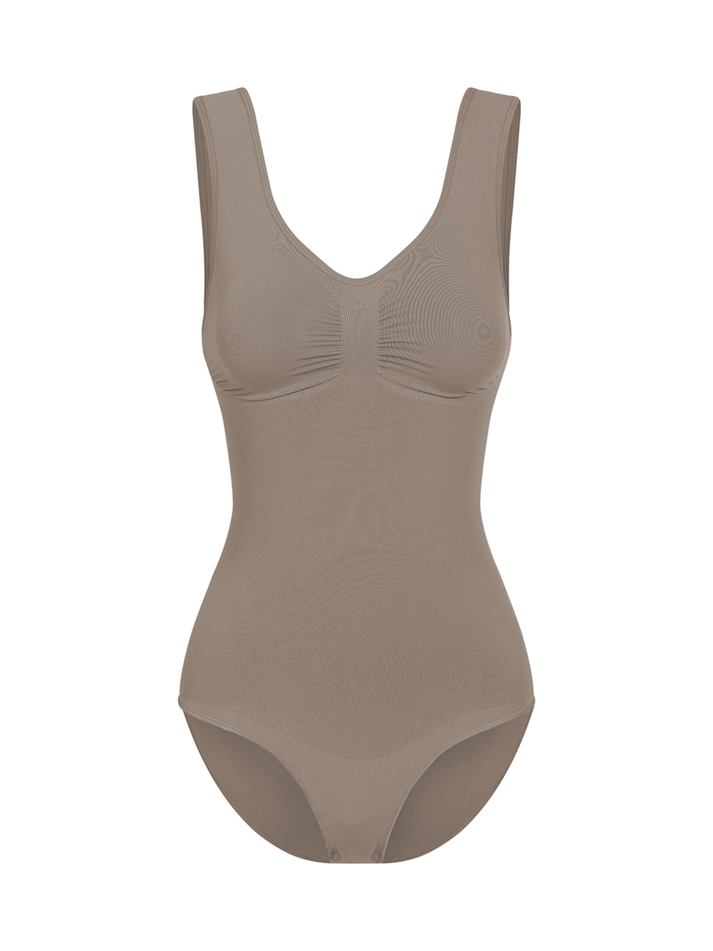 cfab - Body moldeador 'Tank Bodysuit Sculpting Shapewear mit Slip' en gris: frente