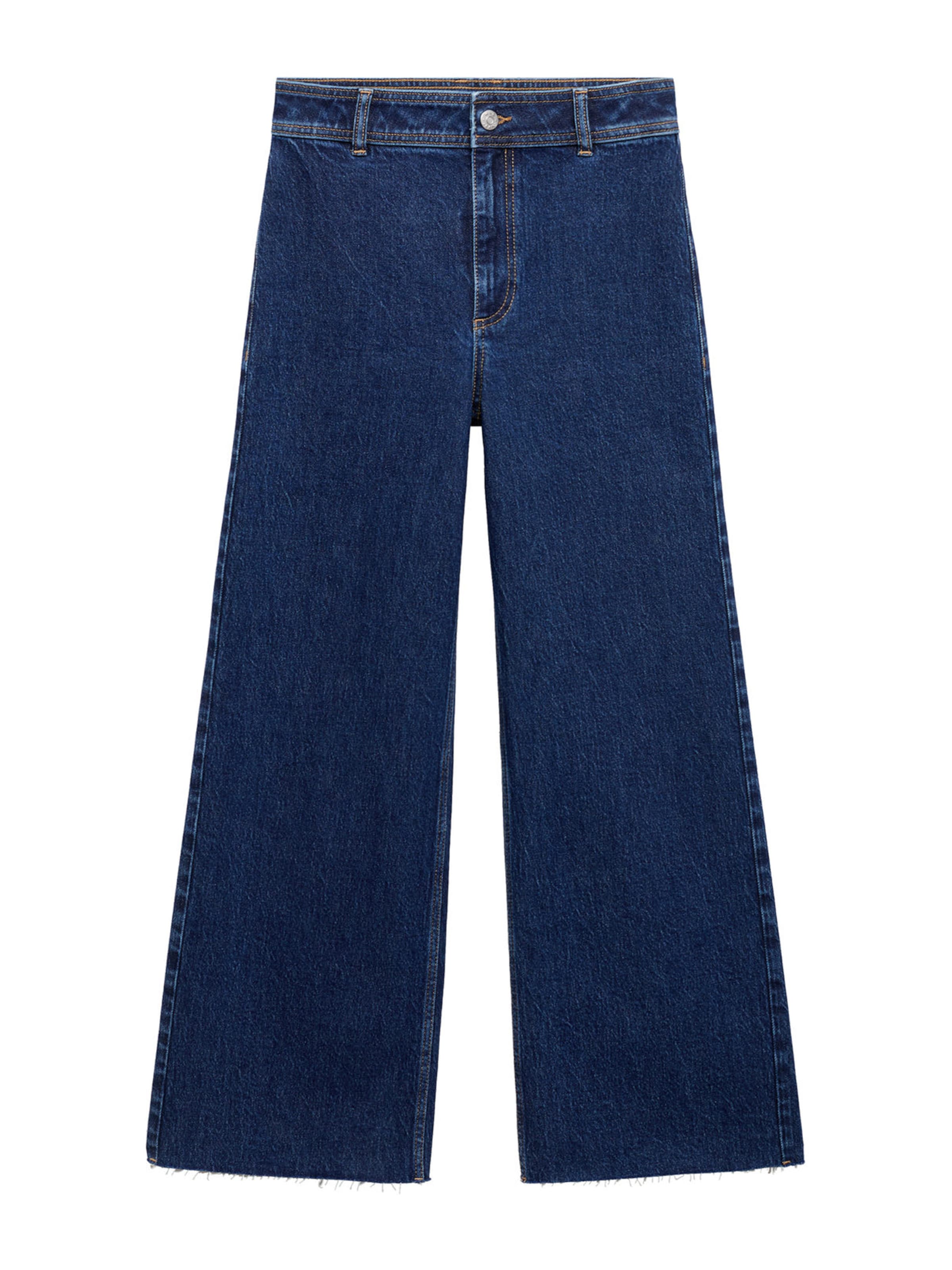 MANGO Zvonové kalhoty Džíny 'CATHERIN' – modrá: přední strana