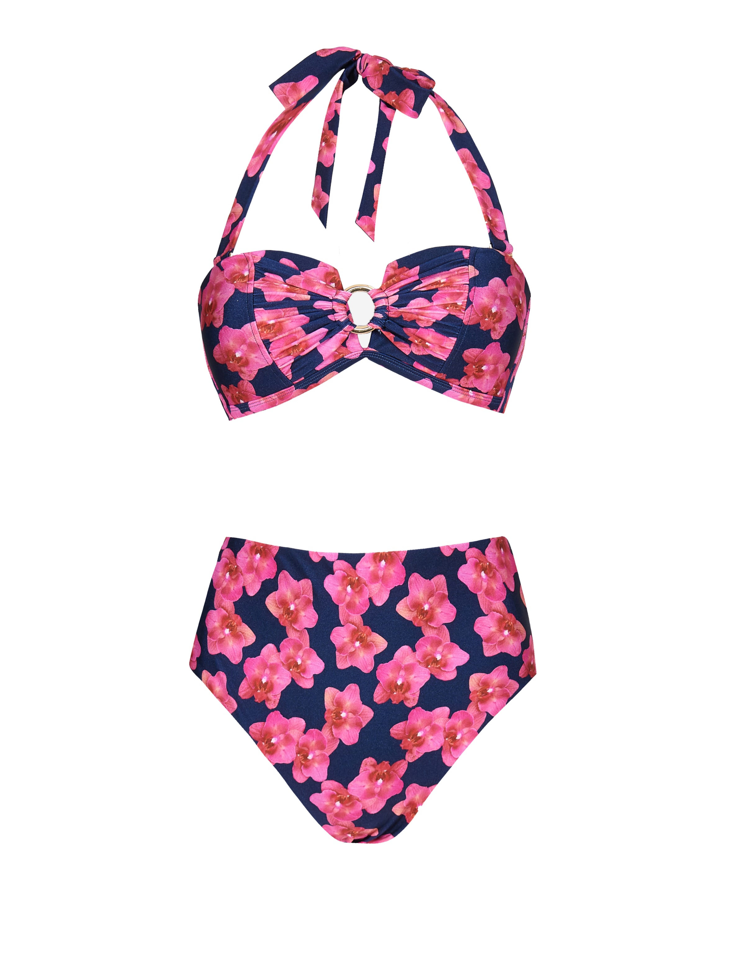 South Beach Bandeau Bikini in Pink: Vorderseite
