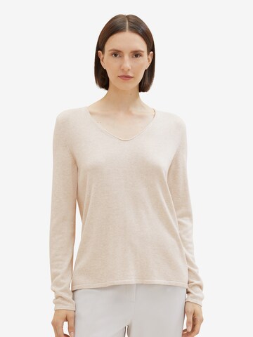 TOM TAILOR Sweater in Beige: front