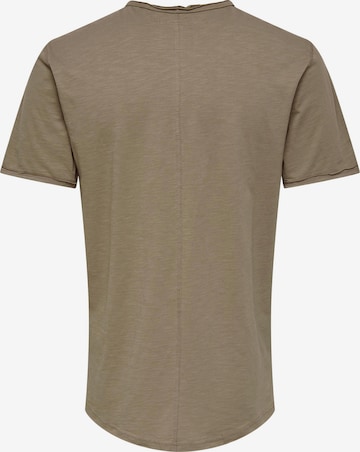 Only & Sons T-Shirt 'BENNE' in Braun