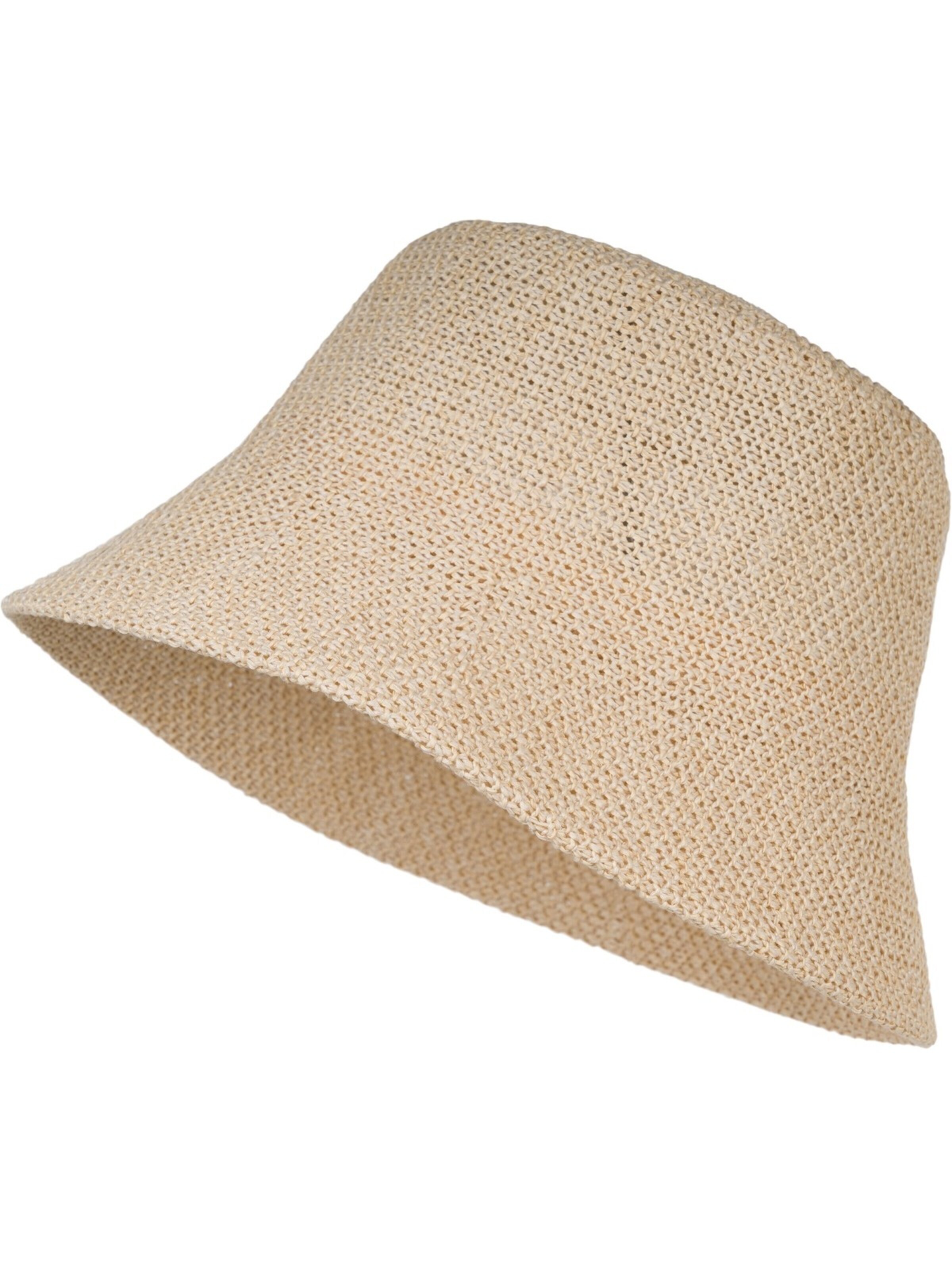 styleBREAKER Hut 'Fischerhut aus Papierstroh - Knautschhut'‌‌‌ in Beige