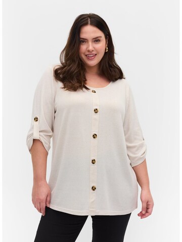 T-shirt 'VLUCCA' Zizzi en beige : devant