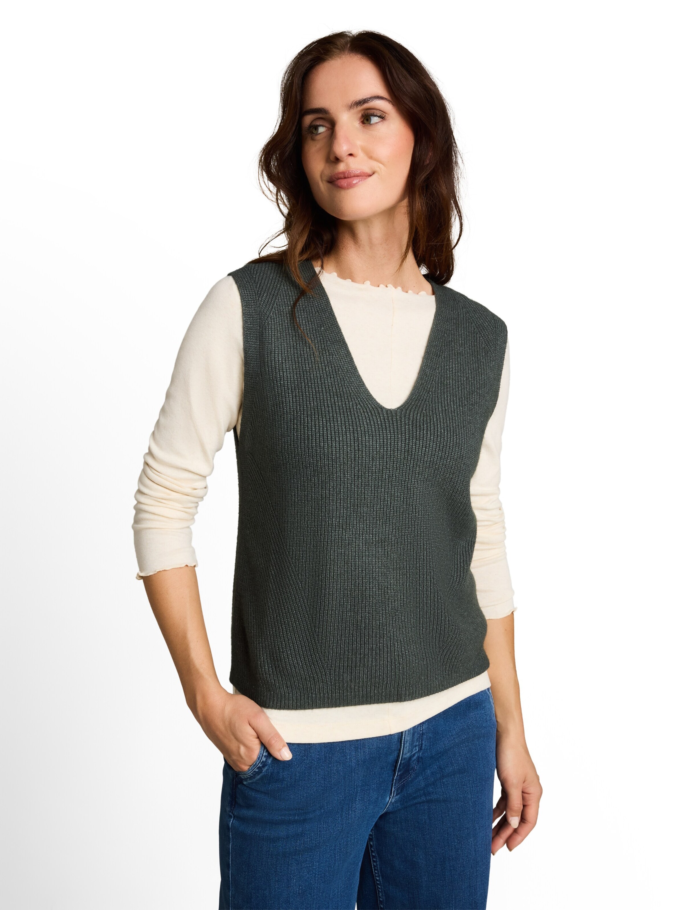 TOM TAILOR Pullunder in Green: front