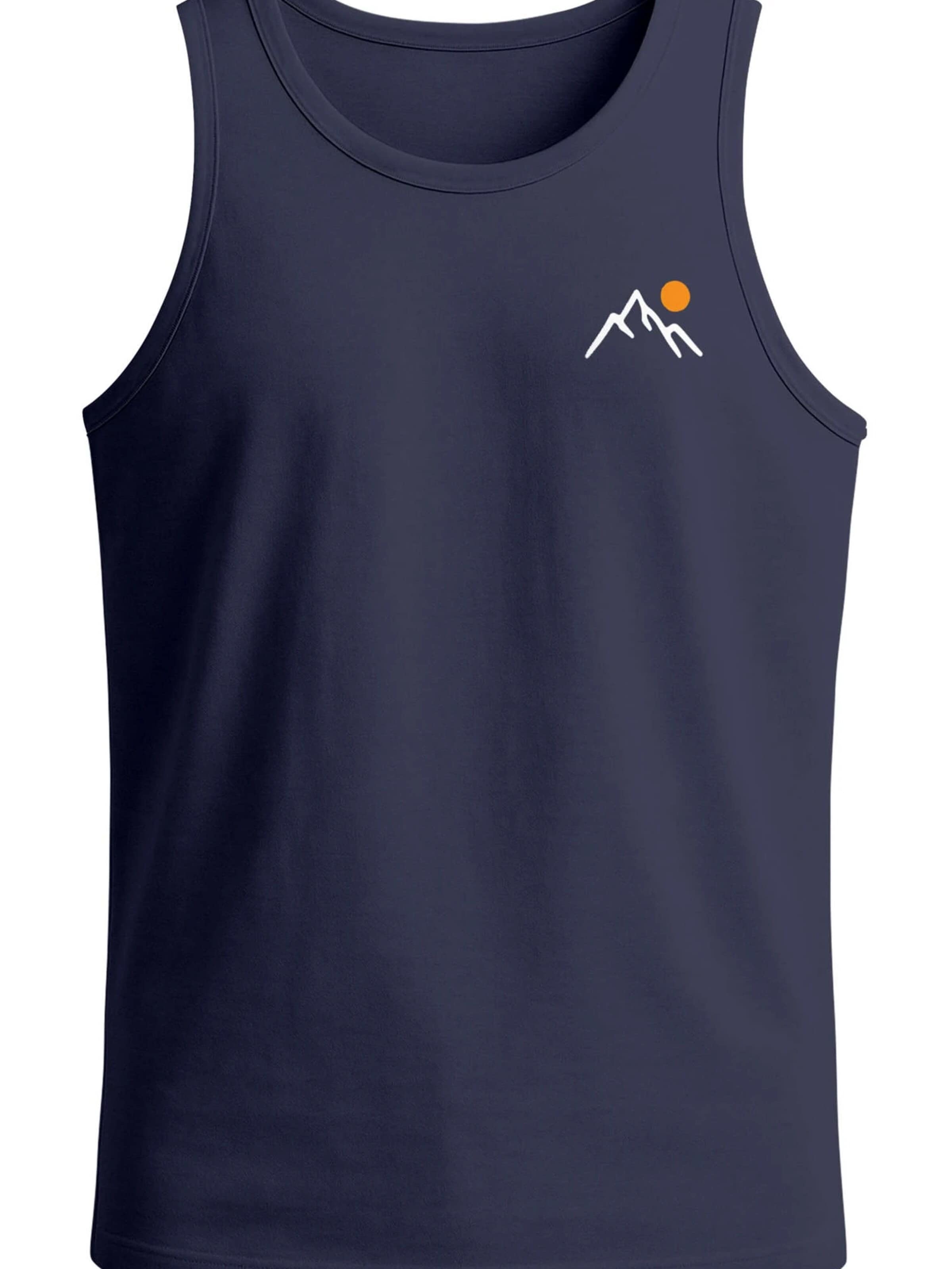 Neverless Shirt 'Mountain Sun' in Blue: front