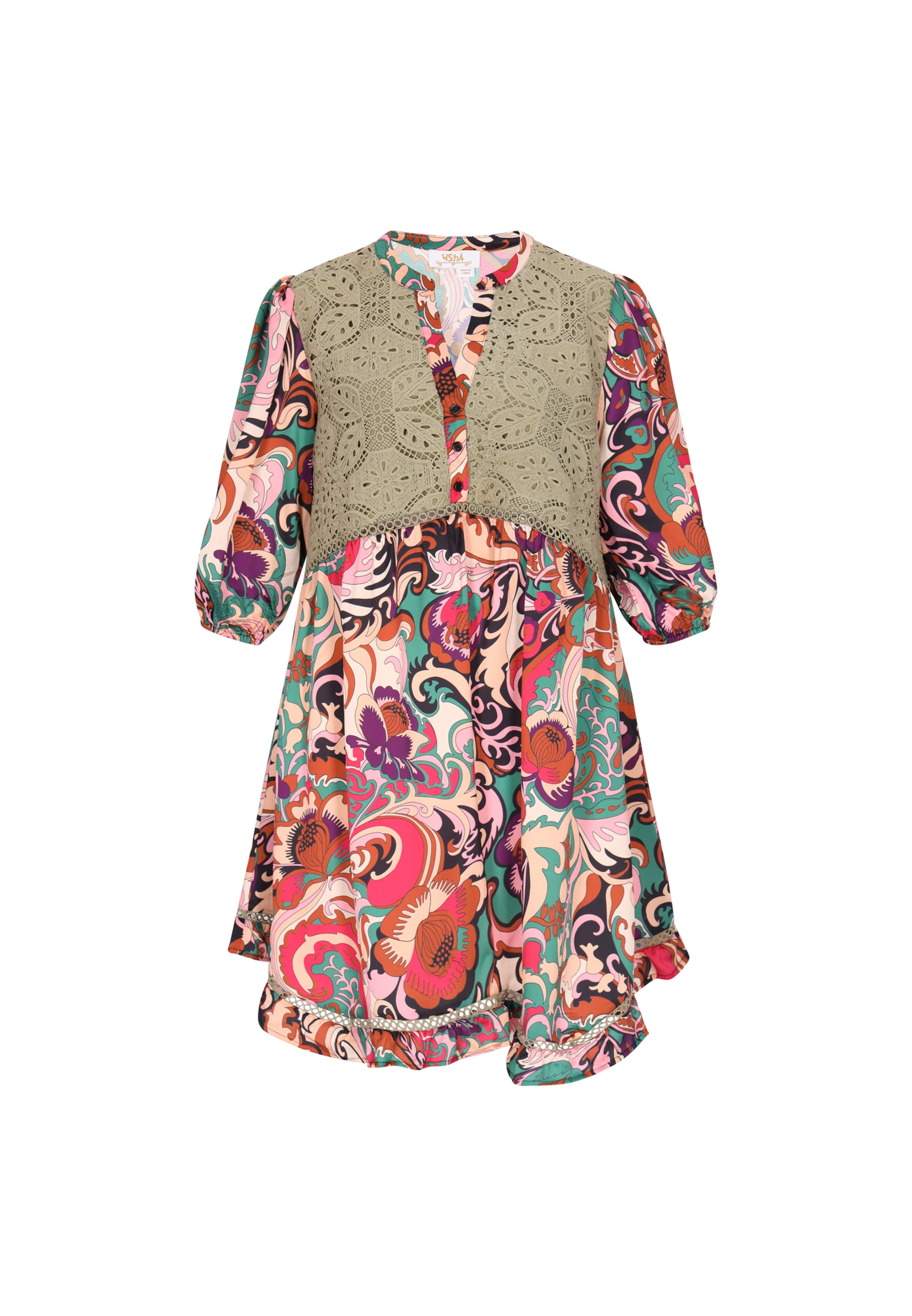 Robe usha FESTIVAL en mélange de couleurs : devant