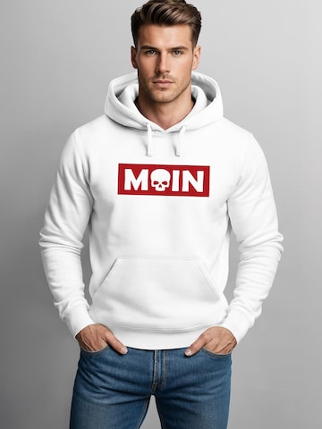 Neverless Sweatshirt 'Moin Skull' in Weiß