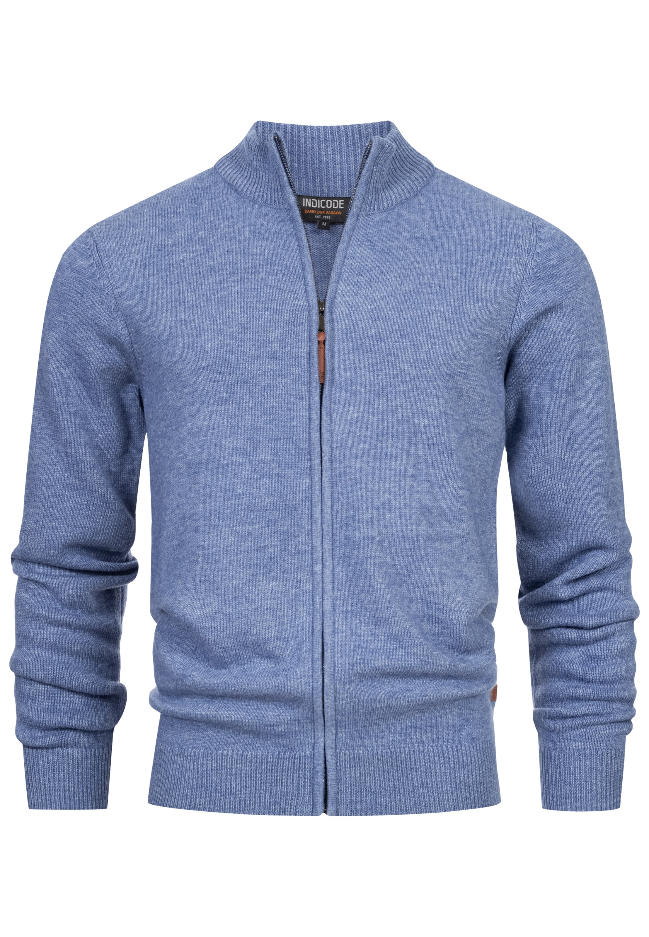 INDICODE JEANS Strickjacke 'Margous' in Blau: Vorderseite