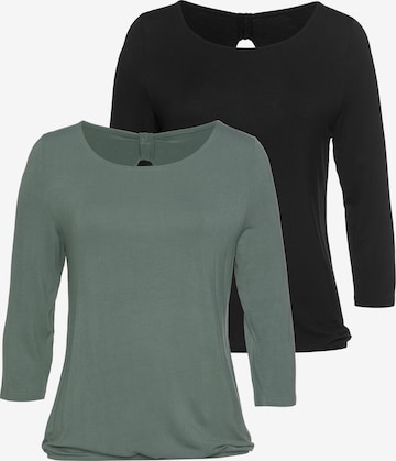 LASCANA Shirt in Groen: voorkant