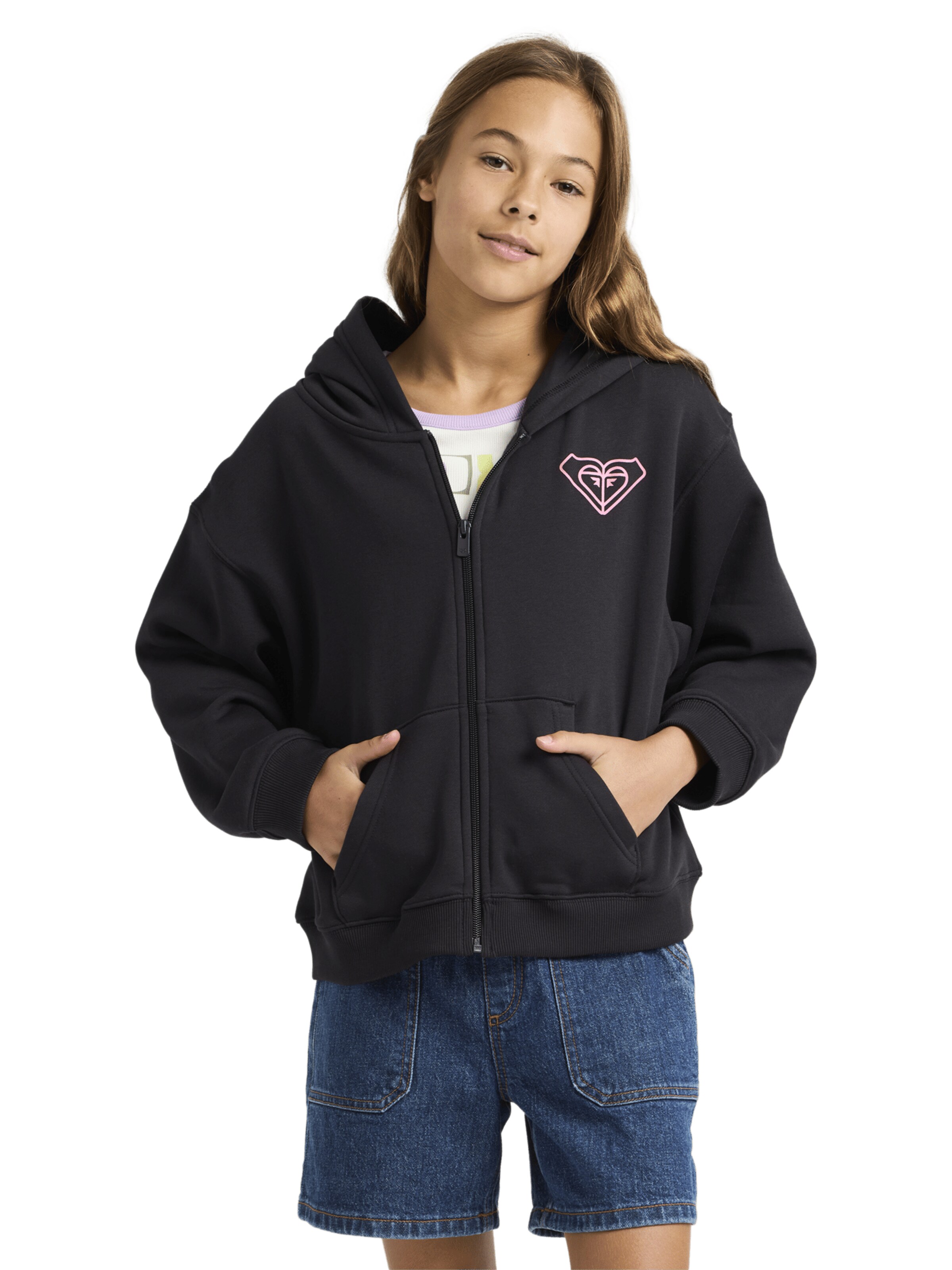 ROXY Sweatjacke 'Midnight Hike' in Schwarz