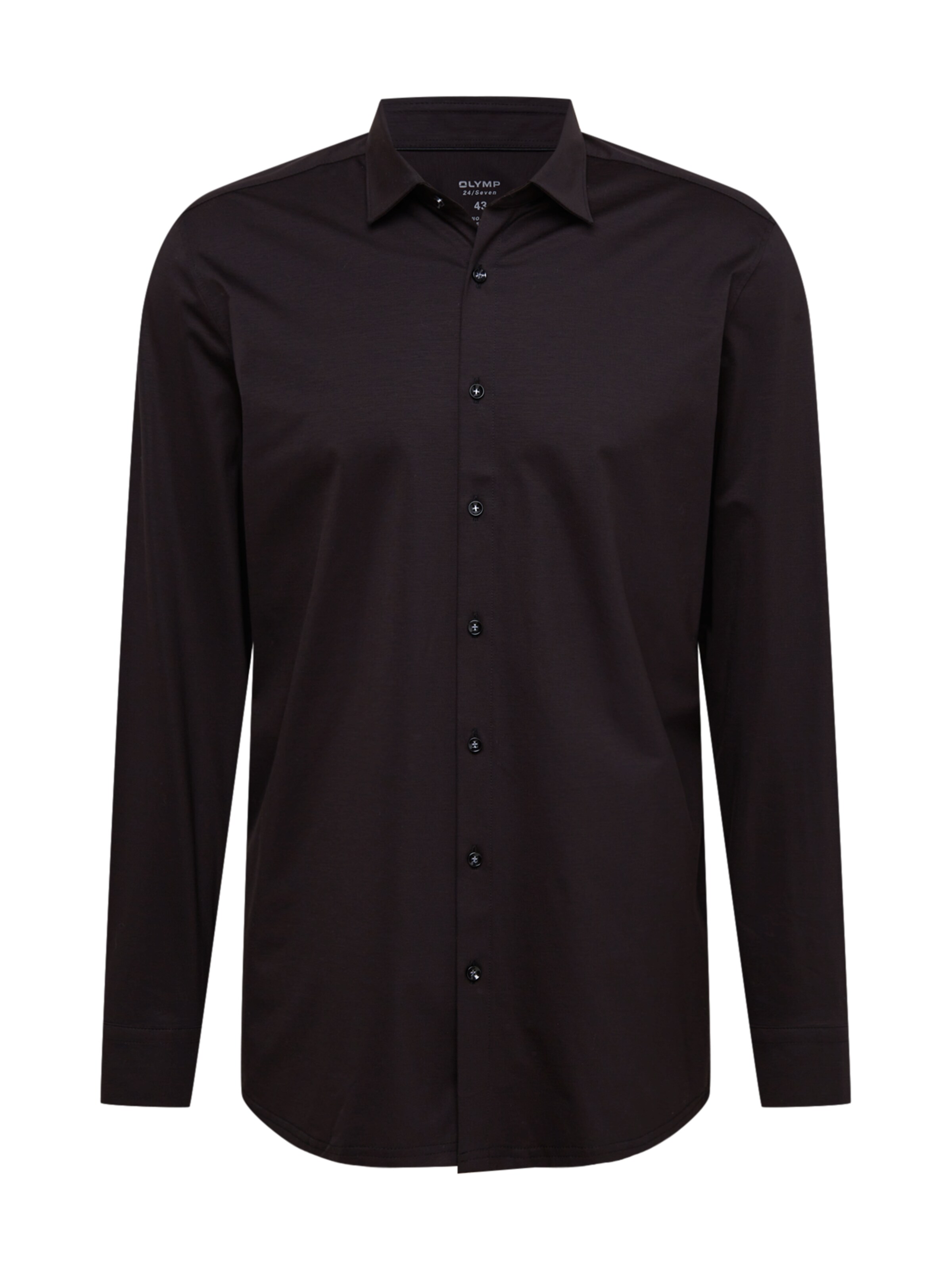OLYMP Slim fit Button Up Shirt in Black: front