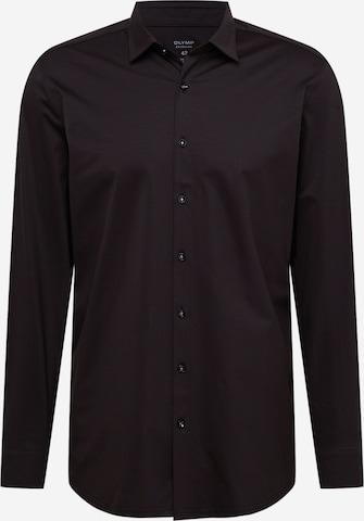 Slim fit Camicia di OLYMP in nero: frontale