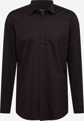OLYMP Slim fit Button Up Shirt in Black: front