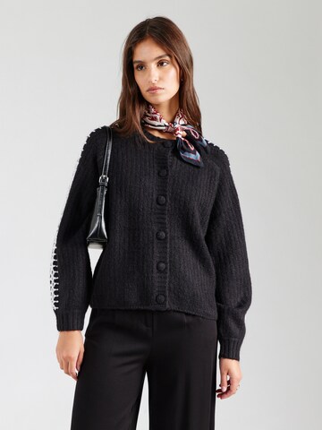 YAS Knit Cardigan 'YASOLLY' in Black: front