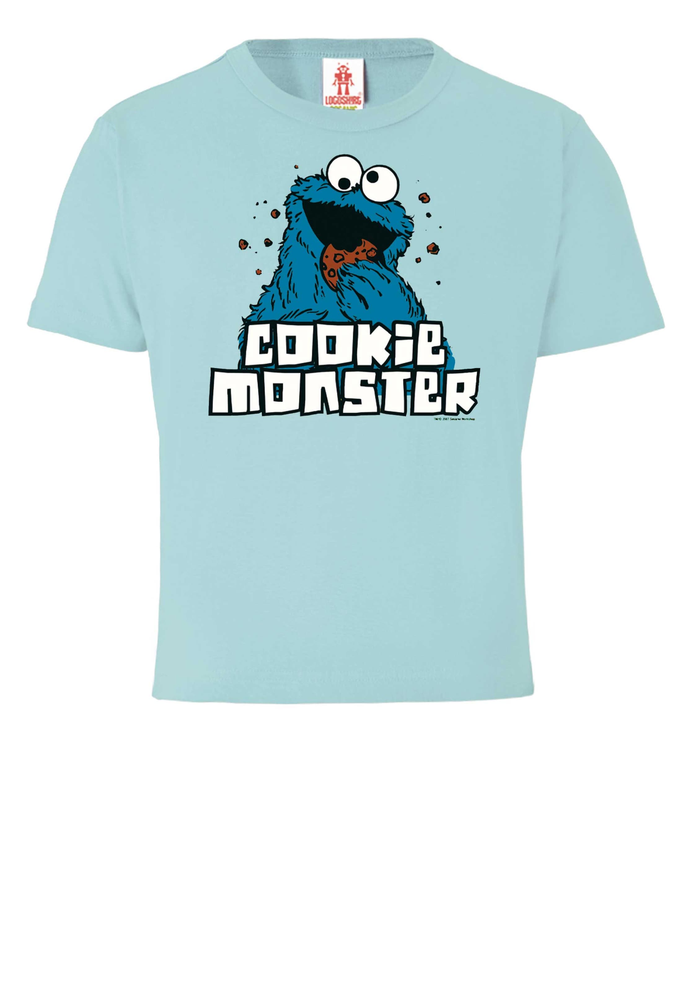 LOGOSHIRT Shirt 'Krümelmonster' in Blauw: voorkant