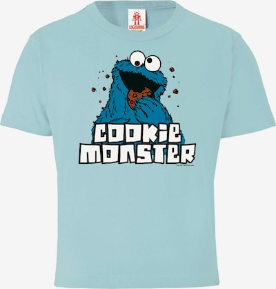 LOGOSHIRT Shirt 'Krümelmonster' in de kleur Turquoise / Lichtblauw / Zwart / Wit, Productweergave