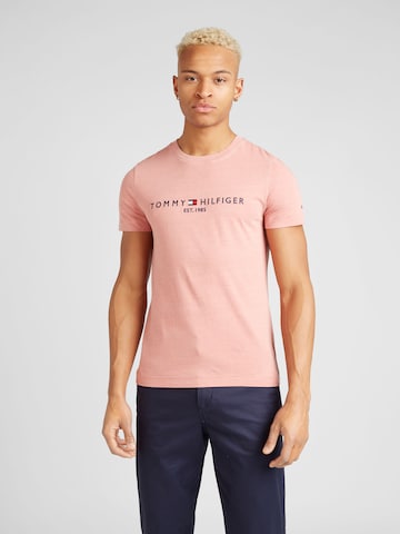 T-Shirt TOMMY HILFIGER en rose : devant