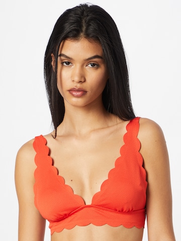 Sutien de tricou Sutien costum de baie 'Scallop' de la Hunkemöller pe portocaliu: față