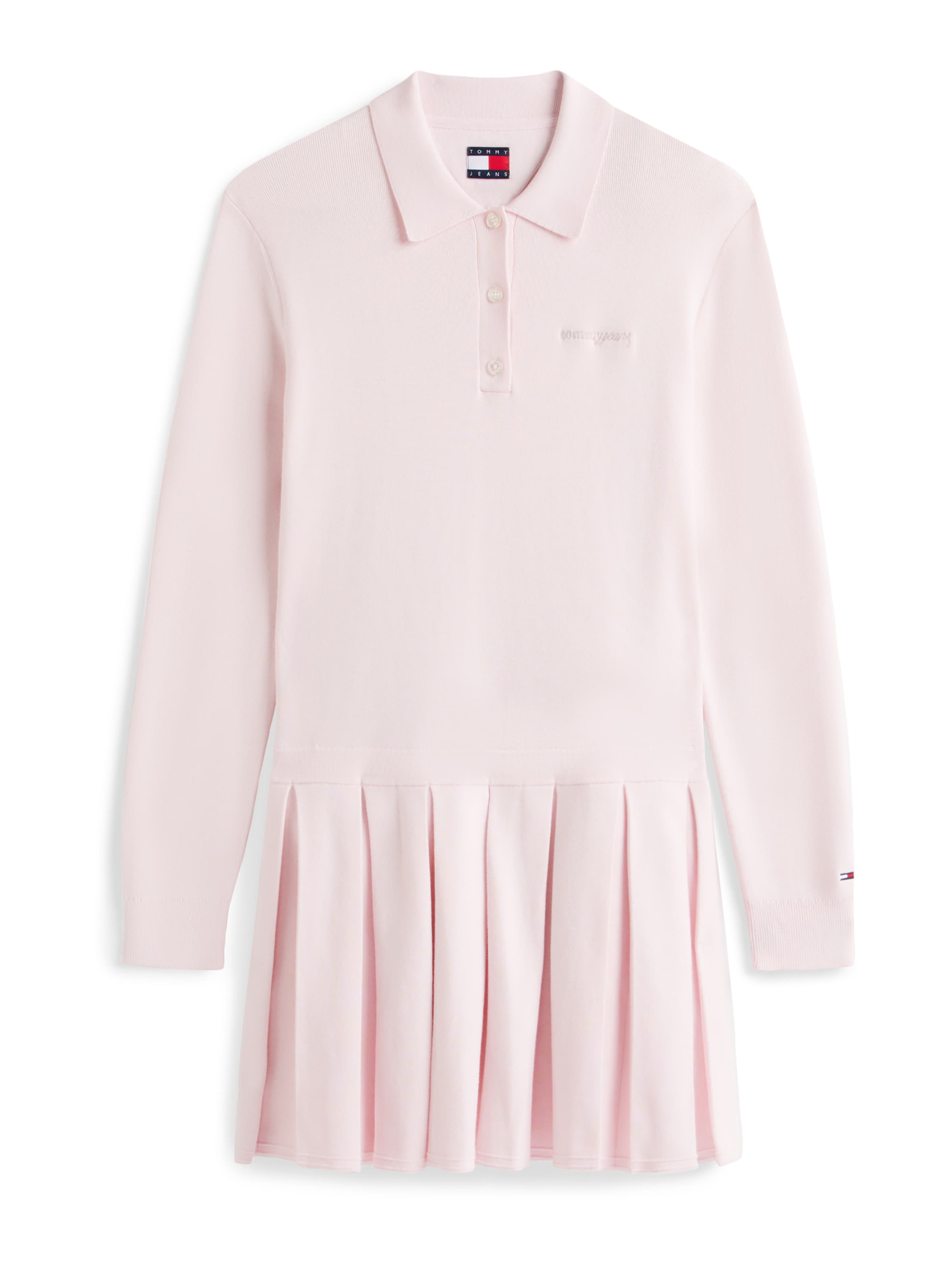 Tommy Jeans Πλεκτό φόρεμα σε ροζ: μπροστά