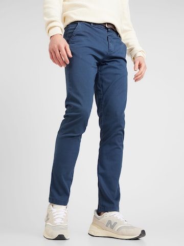 Lindbergh Slimfit Chino hlače 'Superflex' | modra barva: sprednja stran