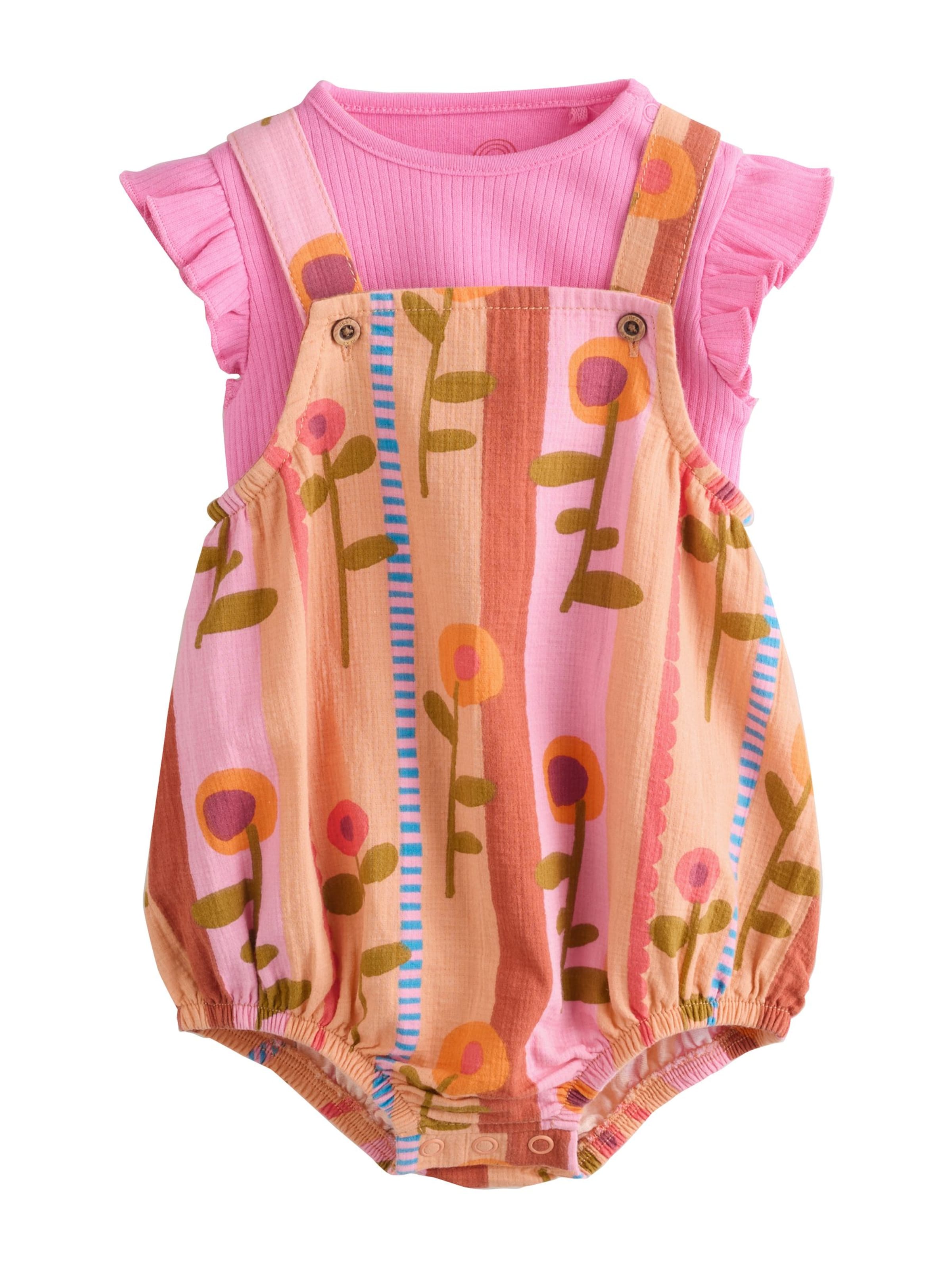 Next Ползунки/боди в Ярко-розовый: спереди