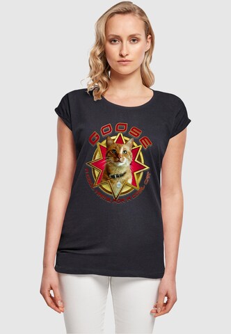ABSOLUTE CULT T-Shirt 'Captain Marvel - Movie Goose Cool Cat' in Blau: Vorderseite