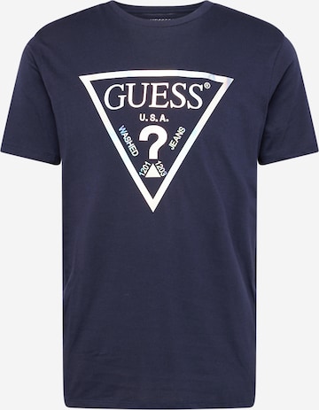 GUESS - Camiseta en azul: frente