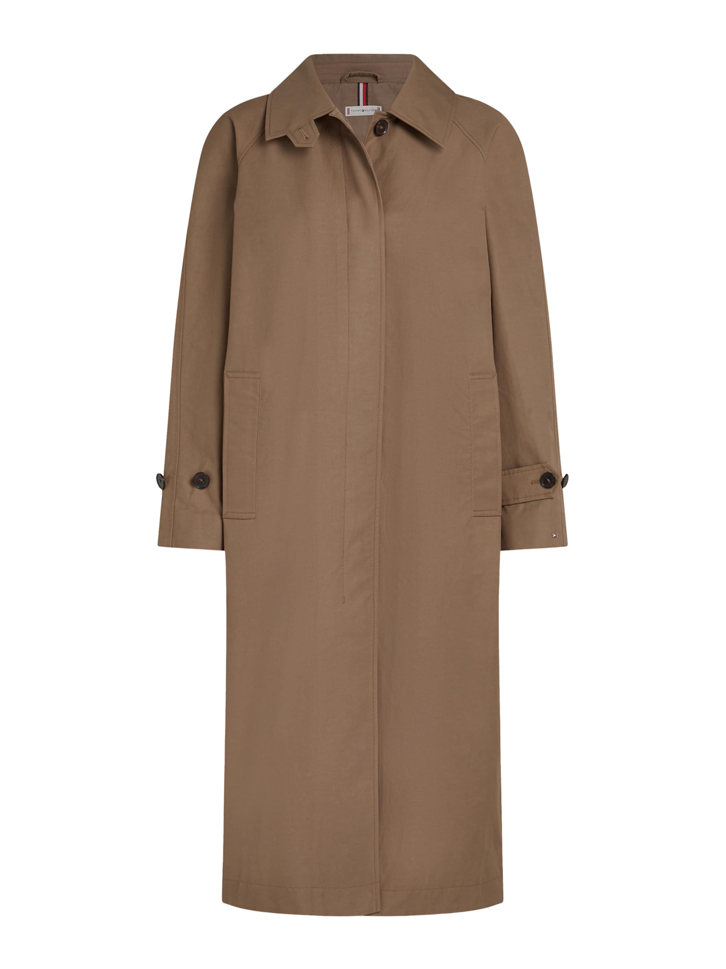 TOMMY HILFIGER Ανοιξιάτικο και φθινοπωρινό παλτό σε καφέ: μπροστά