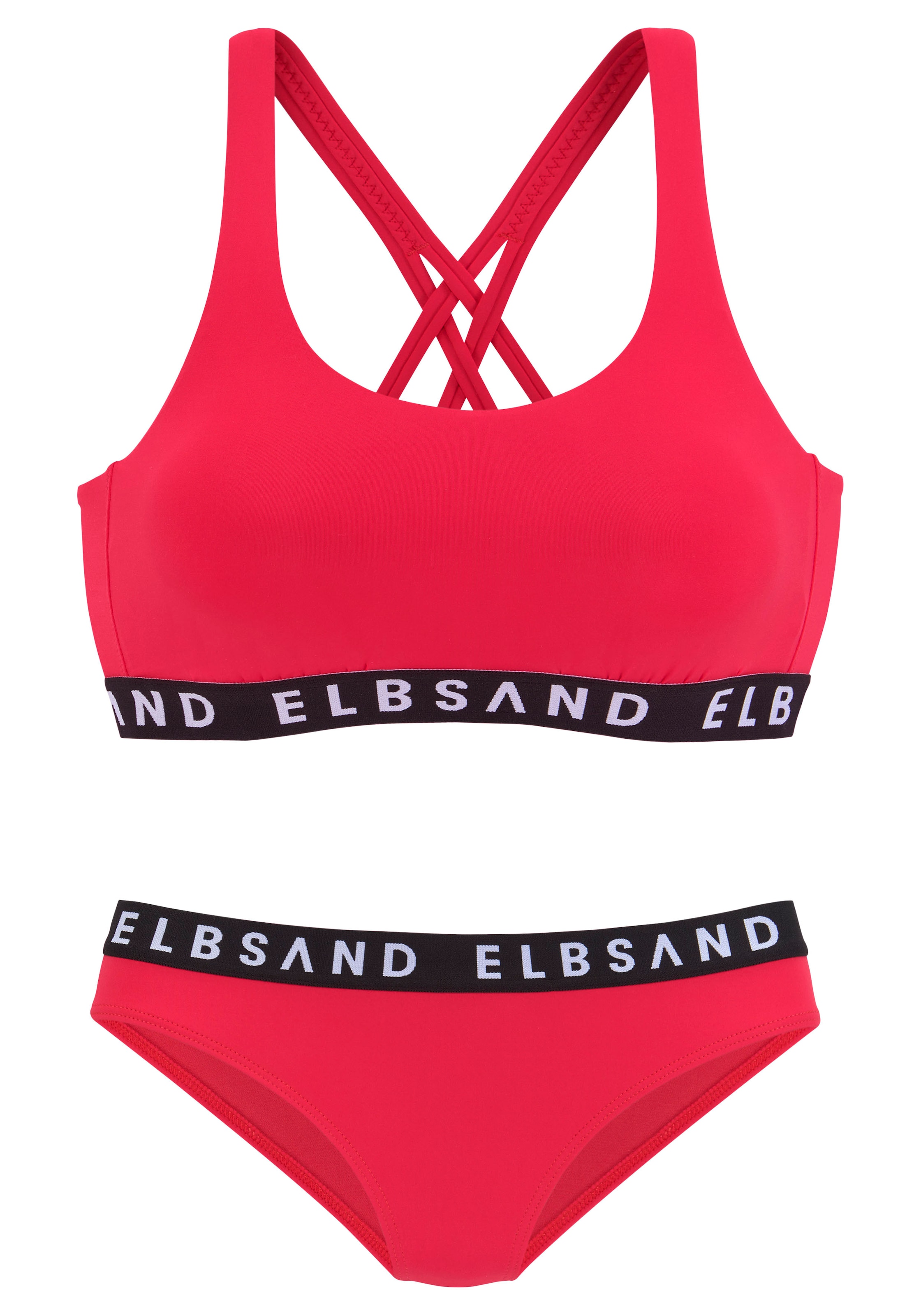 Bustier Bikini Elbsand en rouge : devant