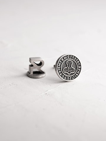 REYTEL Ohrring 'THOR'S HAMMER. RUNES' in Silber: Vorderseite