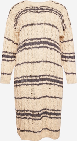 In The Style Curve Knitted dress 'LORNA' in Beige: front