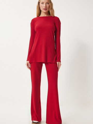 Happiness İstanbul Pantsuit in Red: front