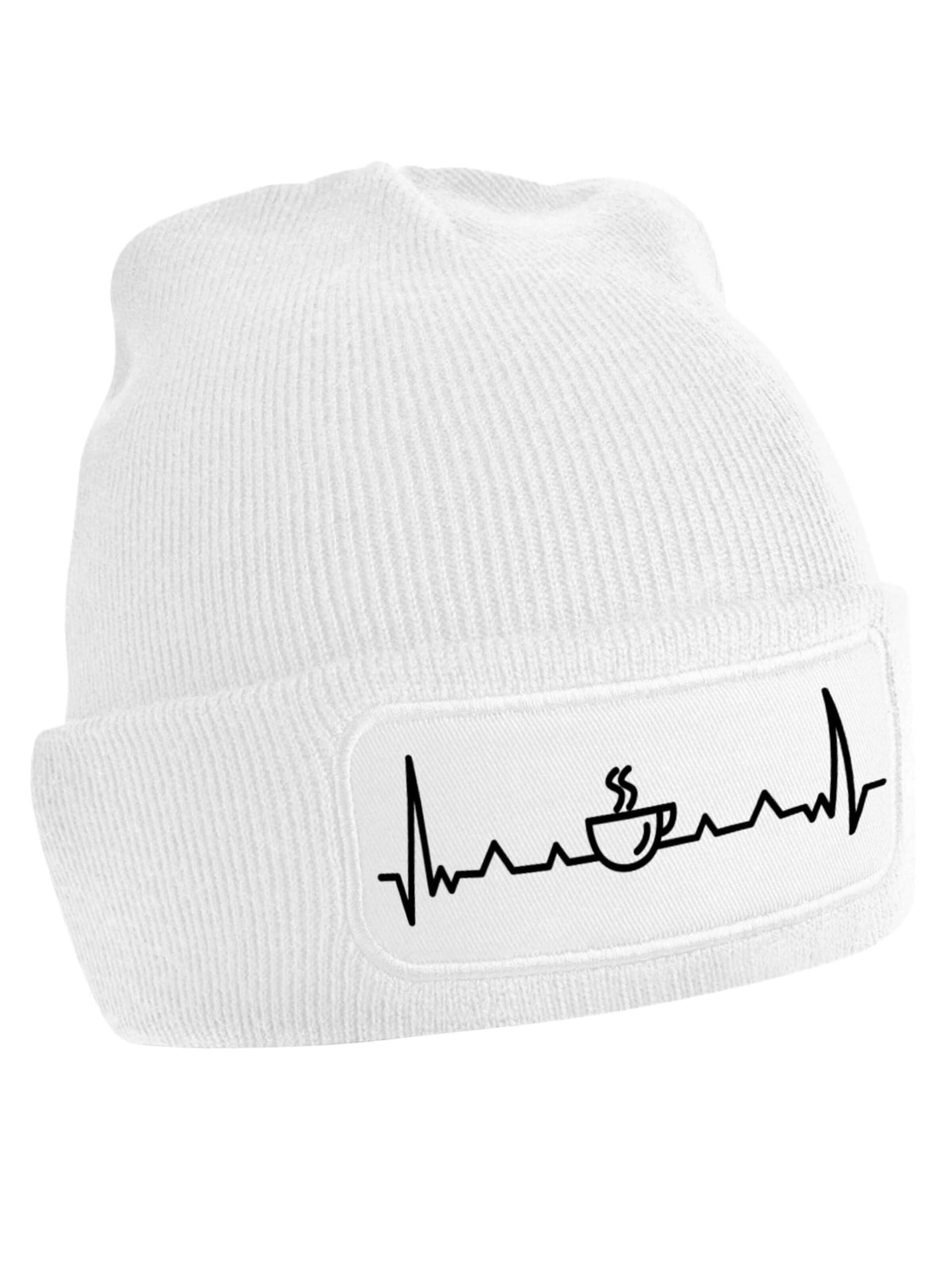 Youth Designz Mütze 'Heartbeat Kaffee'‌‌‌‌‌‌ in Weiß
