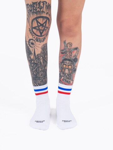American Socks - Calcetines invisibles 'American Pride' en blanco