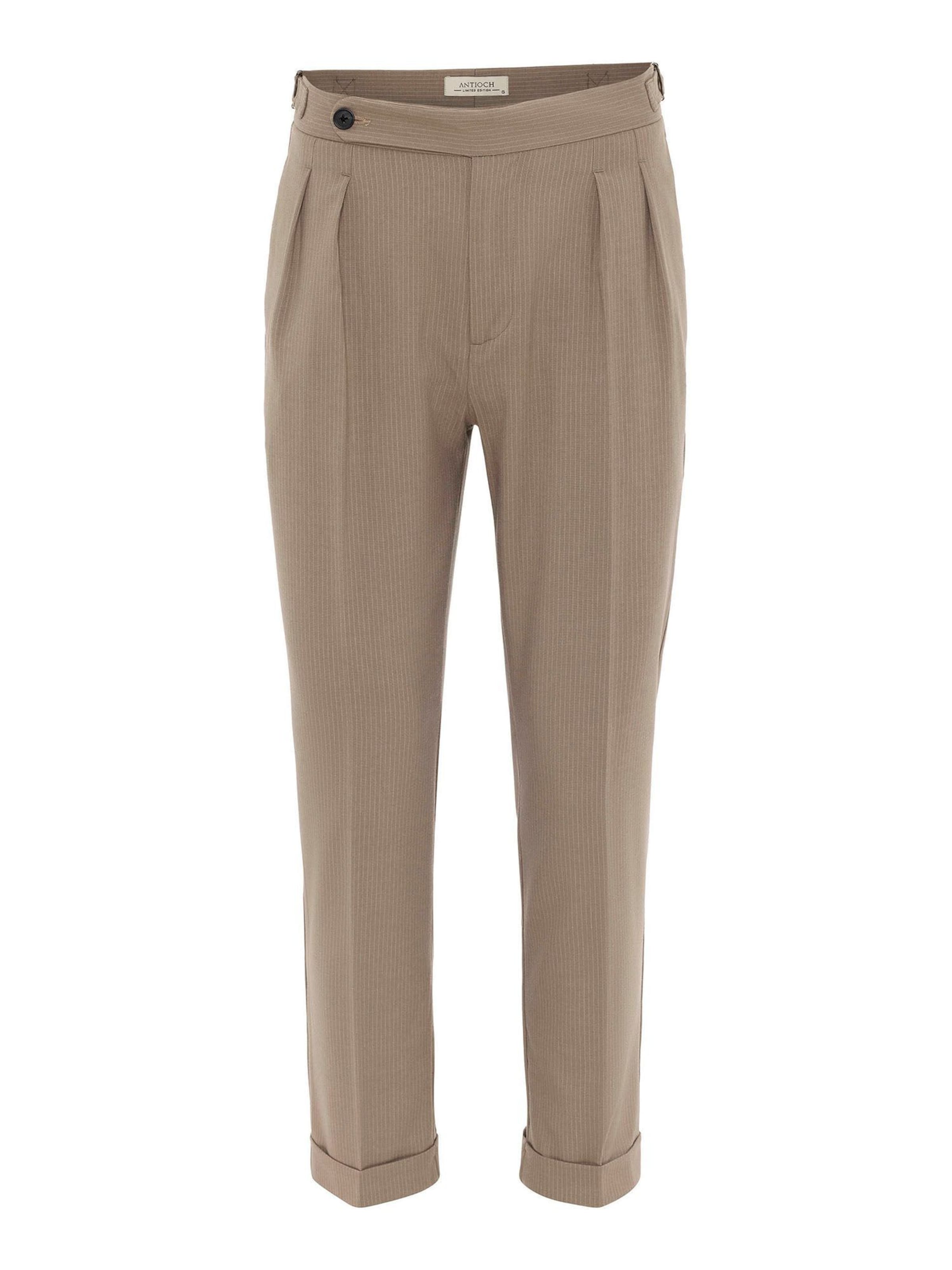 Antioch Regular Trousers with creases in Brown: front