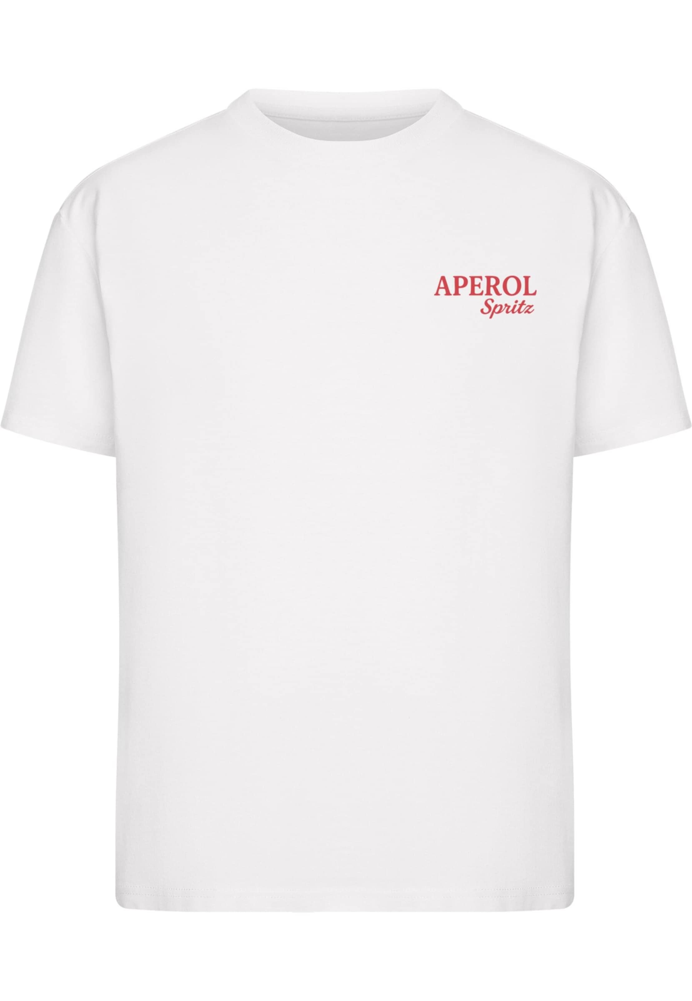 Merchcode Shirt ' Aperol Spritz' in Wit: voorkant