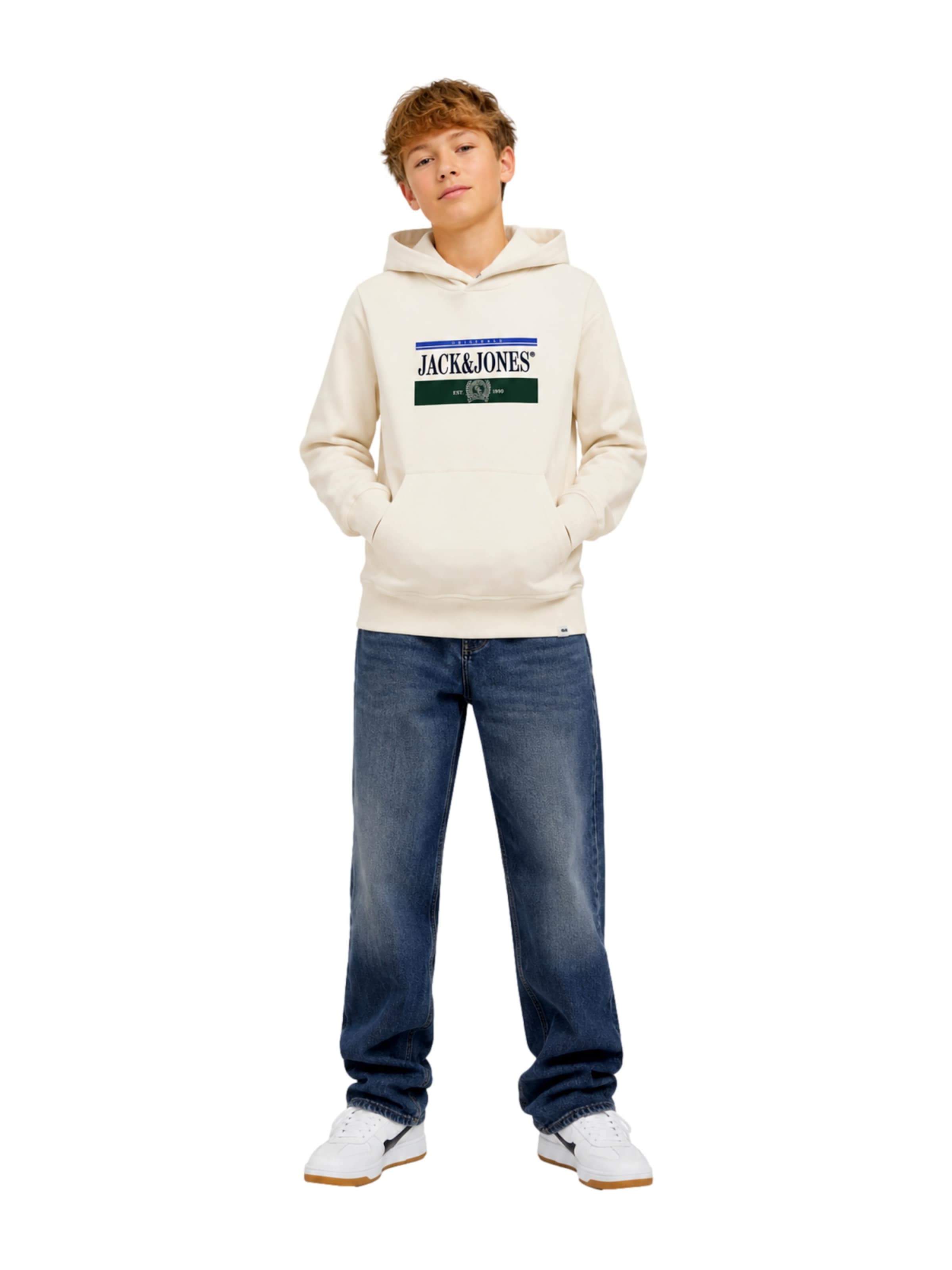 Jack & Jones Junior - Sudadera 'JORFrederiksberg' en blanco: frente
