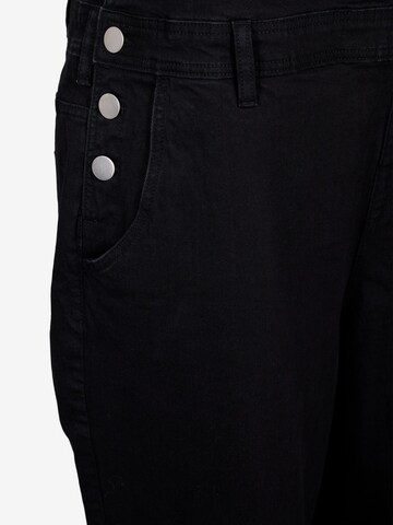 Zizzi Regular Tuinbroek jeans 'JEVLIA' in Zwart