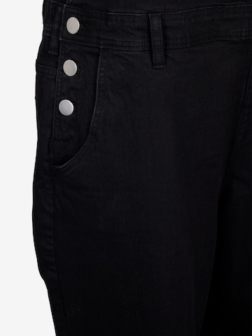 Zizzi Regular Latzjeans 'JEVLIA' in Schwarz