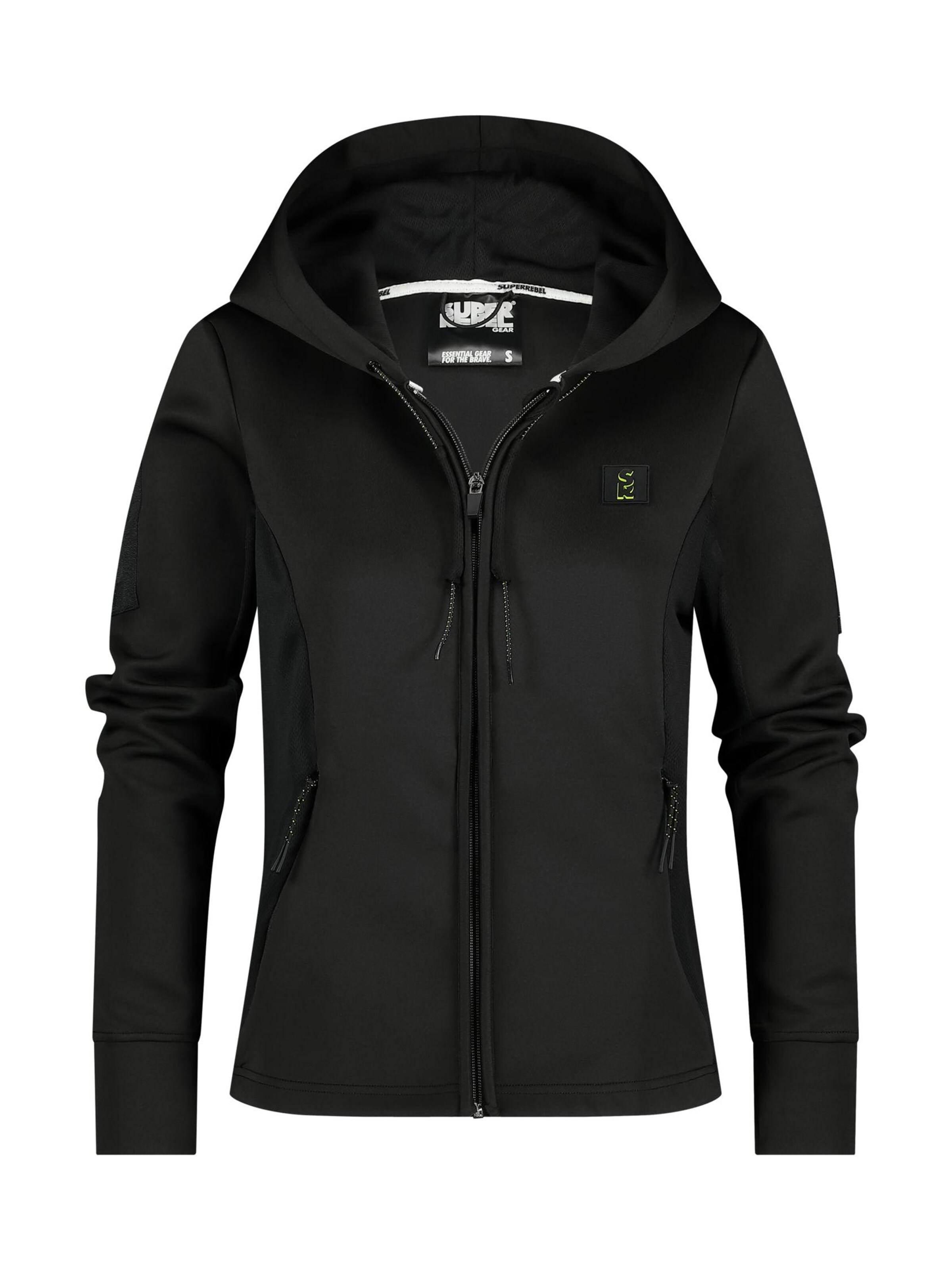 Veste de survêtement 'OLIVIA' SUPERREBEL® GEAR en noir : devant