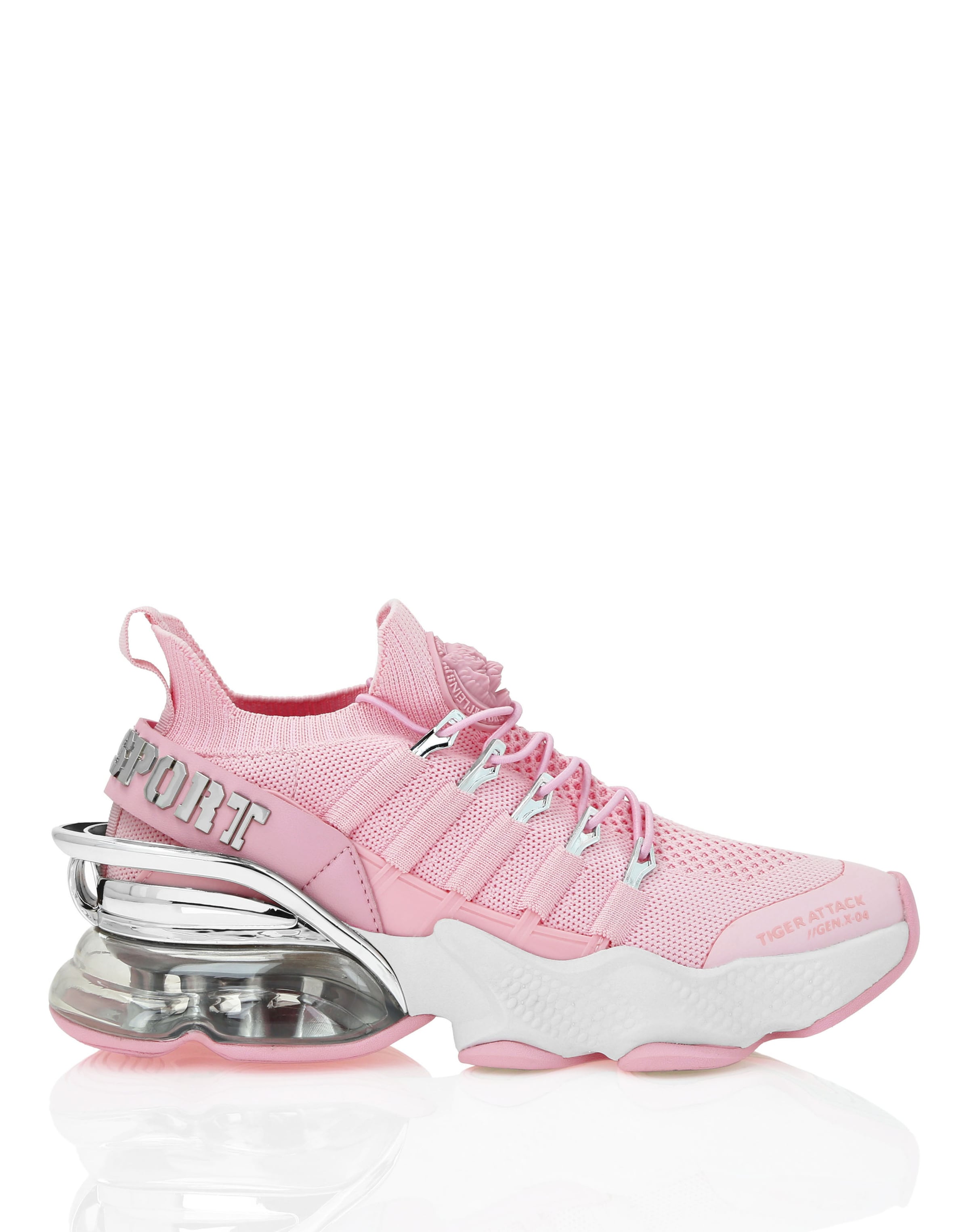Sneaker bassa 'Tiger Attack Gen. X.04' di Plein Sport in rosa: frontale