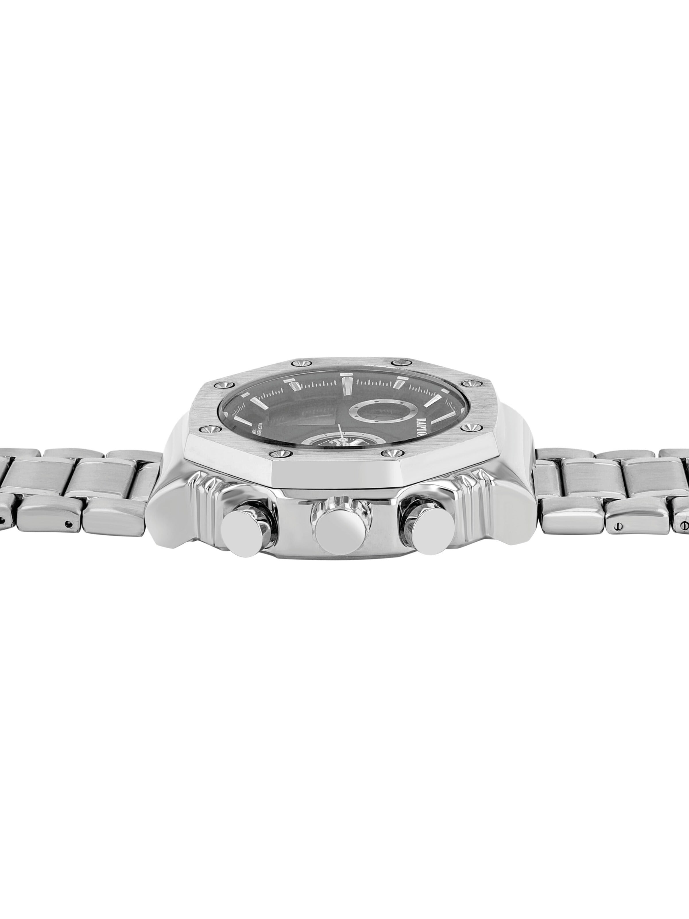 Raptor Analoguhr 'mit Dual-Time und Edelstahlarmband'‌‌‌ in Silber