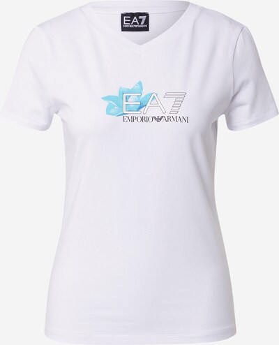 EA7 Emporio Armani T-Shirt in türkis / schwarz / offwhite, Produktansicht