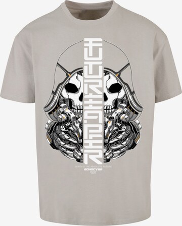 F4NT4STIC Shirt 'Cyber Bone Futureaper CYBERPUNK STYLES' in Grey: front